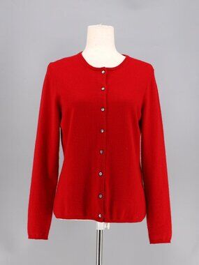 CHARTER CLUB 2-Ply Cashmere Cardigan Sweater in Red Size M